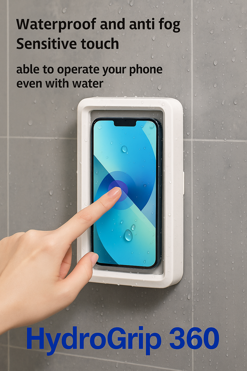HydroGrip 360° – Waterproof Shower Phone Mount with Full Rotation